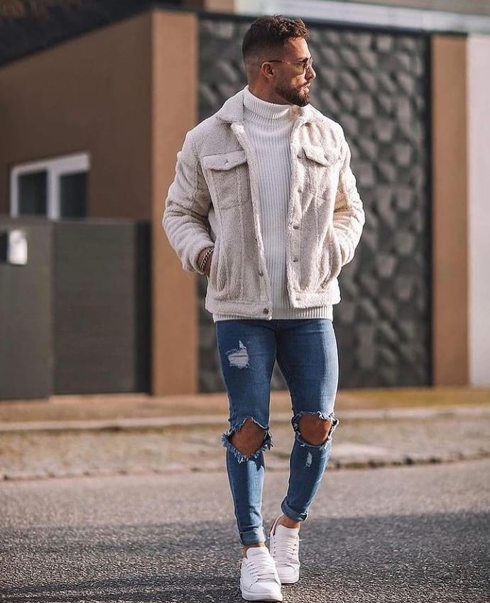 Distressed Delight Rocking Ripped Jeans in London